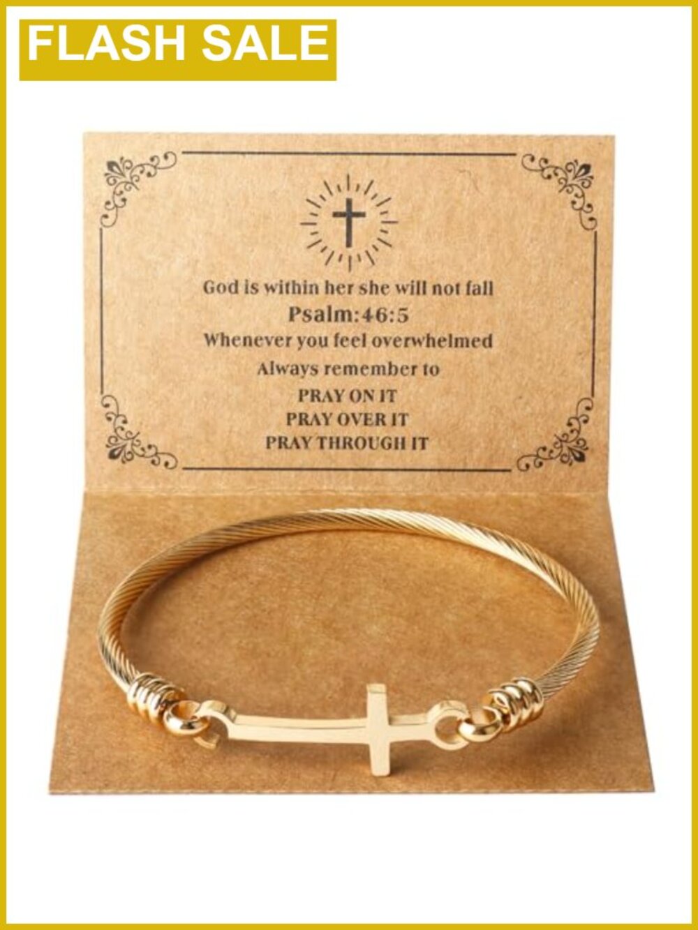 Stainless Steel Cross Bracelet Bible Verse Faith Jewelry Gift for Women
